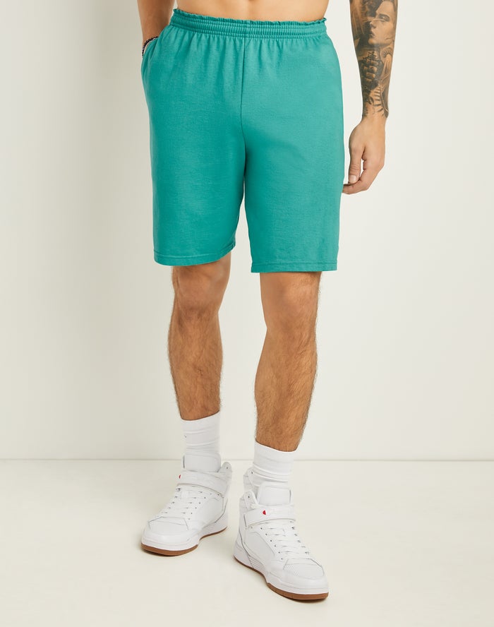 Champion Herre Shorts Turkis - Classic Cotton Jersey - Danmark HQU-432678